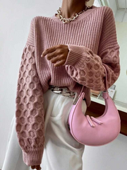 Lizakosht Female O-neck Sweater Fall Winter Knitted Pullovers Women Casual Basic Knitwear Long Sleeve Loose Tops Streetwear