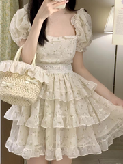 Lizakosht Anne's flower wall / chic beautiful skirt new summer literary girl suspender dress za fashion elegant vintage dress French