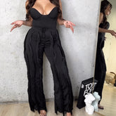 LIZAKOSHT - New European and American Women's Clothing Hot Sale Solid Color Tassel Two-piece Suit