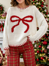 LIZAKOSHT - Bow Round Neck Long Sleeve Sweater