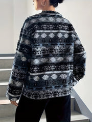 LIZAKOSHT - Geometric Turtleneck Zip Up Jacket