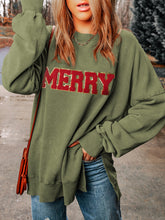 LIZAKOSHT - MERRY Side Slit Long Sleeve Sweatshirt