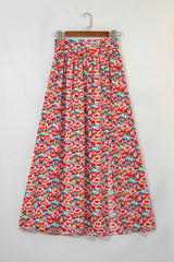 LIZAKOSHT - Slit Floral Midi Skirt