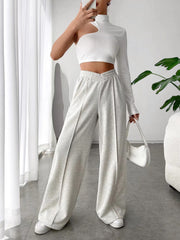 LIZAKOSHT - Elastic Waist Wide Leg Pants