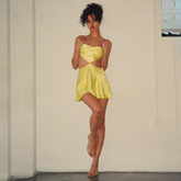 Lizakosht Sexy Backless Suspenders Dresses Women Summer Satin Club Fashion Yellow White Bodycon Mini Dress Vestido Feminino Robes