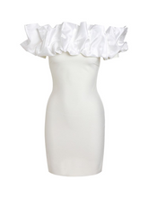 Lizakosht Kritt New Women's Dress Ruffles Off Shoulder Sexy Tight Rayon Bandage Dress Off Back Evening Dress Formal Birthday Dress