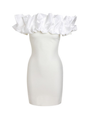 Lizakosht Kritt New Women's Dress Ruffles Off Shoulder Sexy Tight Rayon Bandage Dress Off Back Evening Dress Formal Birthday Dress