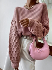 Lizakosht Female O-neck Sweater Fall Winter Knitted Pullovers Women Casual Basic Knitwear Long Sleeve Loose Tops Streetwear