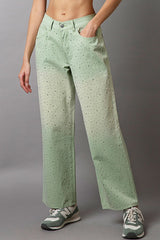 LIZAKOSHT - POL Embellishments Gradient Wide Leg Pants
