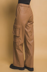 LIZAKOSHT - Love Tree PU Leather Cargo Pants