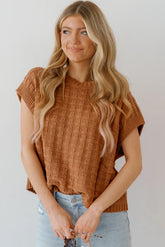 LIZAKOSHT - Round Neck Cap Sleeve Sweater Vest