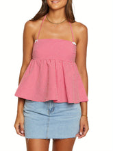 LIZAKOSHT - Women Halter Top, Tie-up Sleeveless Tops Backless Flower Slit Summer Vest for Club Party