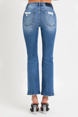 LIZAKOSHT  -  Full Size Mid Rise Ankle Straight Jeans with Pockets