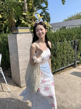 LIZAKOSHT - Women'S Vacation-Style Floral Check Dress with Lace Detail - Sleeveless, A-Line, Long Summer Dress for Adults, Lightweight Fabric, Perfect for Beach or Poolside, Beach Attire|Floral Print Dress|Lace Detailing, B