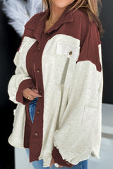 LIZAKOSHT - Pocketed Contrast Collared Neck Jacket