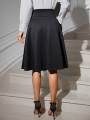 LIZAKOSHT - Tied Knee Length Skirt