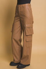 LIZAKOSHT - Love Tree PU Leather Cargo Pants
