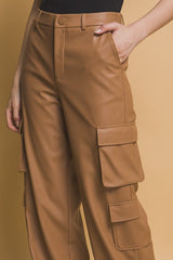 LIZAKOSHT - Love Tree PU Leather Cargo Pants