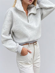 LIZAKOSHT  -  Half Zip Long Sleeve Sweatshirt