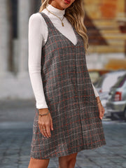 LIZAKOSHT - V-Neck Wide Strap Mini Dress