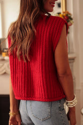 LIZAKOSHT - Button Down Sweater Vest with Pockets