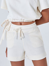 LIZAKOSHT - Drawstring Solid Color Shorts with Pockets