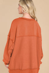 LIZAKOSHT  -  Exposed Seam Long Sleeve Sweatshirt