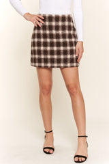 LIZAKOSHT - And The Why Full Size Brushed Plaid Mini Skirt