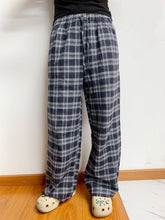 LIZAKOSHT  -  Plaid Drawstring Wide Leg Pants