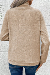 LIZAKOSHT  -  Textured Turtleneck Long Sleeve Sweatshirt