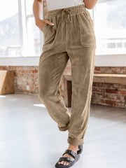 LIZAKOSHT - Drawstring Pants with Pockets