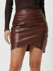 LIZAKOSHT - Ruched Asymmetrical Hem Skirt