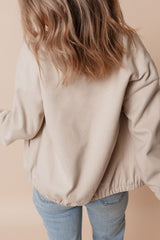 LIZAKOSHT - Baseball Collar Snap Down Jacket