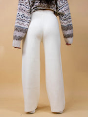 LIZAKOSHT - Ribbed Wide Leg Sweater Pants