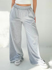 LIZAKOSHT - Elastic Waist Wide Leg Pants