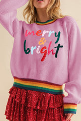 LIZAKOSHT - MERRY & BRIGHT Ribbed Round Neck Sweater