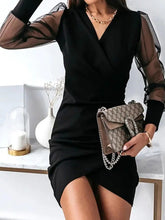 LIZAKOSHT  -  Surplice Long Sleeve Mini Dress