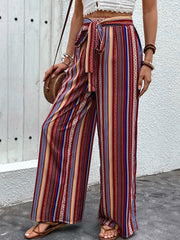 LIZAKOSHT - Perfee Tied Geometric Wide Leg Pants