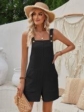LIZAKOSHT - Sleeveless Low Neck Cross Back Pockets Romper BLACK