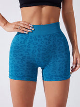 LIZAKOSHT - Ruched Leopard High Waist Active Shorts