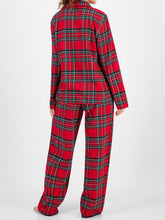 LIZAKOSHT  -  Plaid Collared Neck Button Up Top and Pants Lounge Set