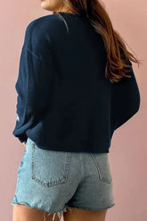 LIZAKOSHT - Star Round Neck Long Sleeve Sweater
