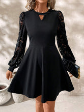 LIZAKOSHT - Cutout Lace Long Sleeve Mini Dress