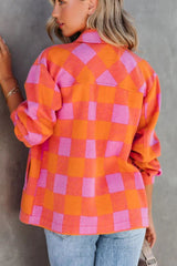 LIZAKOSHT - Plaid Collared Neck Button Up Jacket