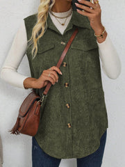 LIZAKOSHT - Button Up Collared Neck Vest Coat