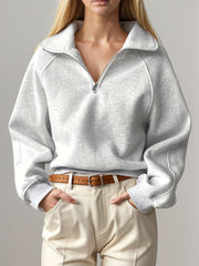 LIZAKOSHT  -  Half Zip Long Sleeve Sweatshirt