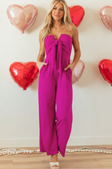 LIZAKOSHT - Tied Tube Wide Leg Jumpsuit