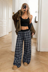 LIZAKOSHT - Plaid Wide Leg Pants