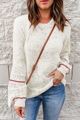 LIZAKOSHT - Pilling Detail Round Neck Long Sleeve Sweater