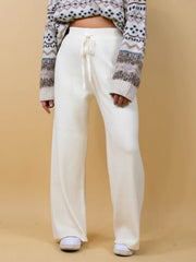 LIZAKOSHT - Ribbed Wide Leg Sweater Pants